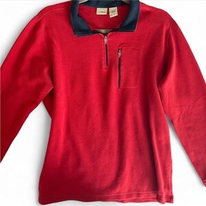 L.L. Bean Red Quarter Zip Fleece